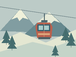 Alpine Transit — animated pixel art loop exported from Phluxel