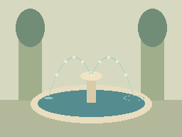 Courtyard Fountain — animated pixel art loop generated in Phluxel
