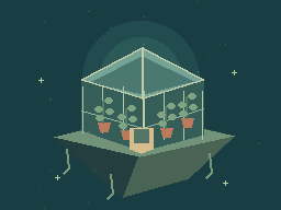Floating Conservatory — animated pixel art loop exported from Phluxel