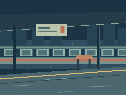 Last Train — animated pixel art loop generated in Phluxel
