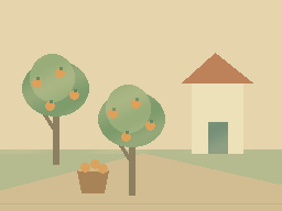 Orange Hour — animated pixel art loop generated in Phluxel