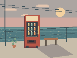 Saltwater Stop — animated pixel art loop generated in Phluxel