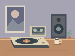 Sunday 33 RPM — animated pixel art loop generated in Phluxel