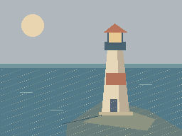The Last Beacon — animated pixel art loop generated in Phluxel