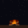 Campfire — animated pixel art loop generated in Phluxel