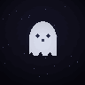 Floating Ghost — animated pixel art loop generated in Phluxel