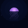 Jellyfish — animated pixel art loop generated in Phluxel