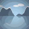 Mountain Lake — animated pixel art loop generated in Phluxel