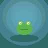 Pond Frog — animated pixel art loop generated in Phluxel