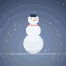 Snowman — animated pixel art loop generated in Phluxel