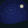 Starry Night — animated pixel art loop generated in Phluxel