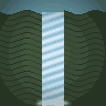Waterfall — animated pixel art loop generated in Phluxel